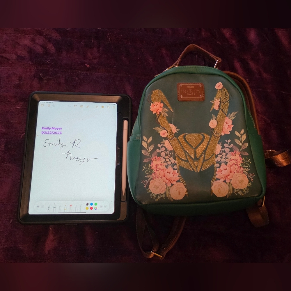 Loungefly Loki Floral Mini Backpack